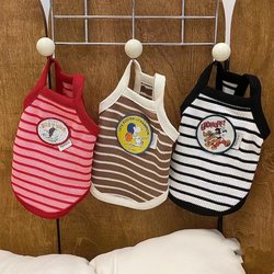 Pet clothing for cats and dogs thin spring and summer new style original retro striped suspenders