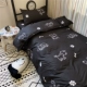 in phim hoạt hình cún con sinh viên dễ thương ký túc xá ba mảnh set black net red boy đơn quilt cover sheet bốn mảnh set - Bộ đồ giường bốn mảnh