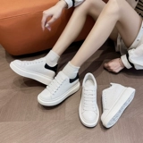 Высокая белая обувь, демисезонные кроссовки, из натуральной кожи, 8см, подходит для подростков