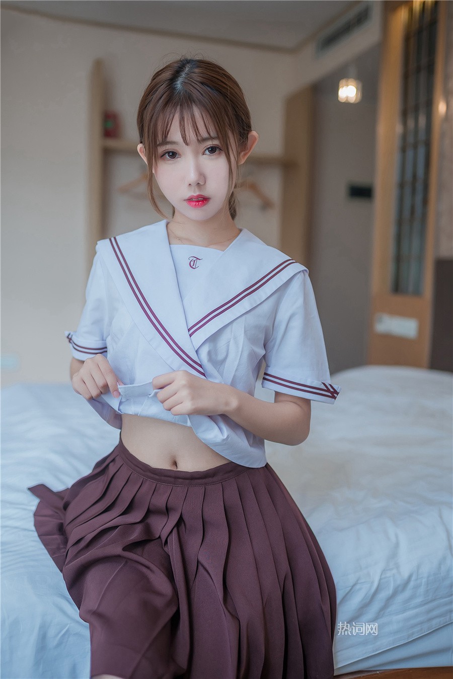 灰裙JK制服 - 喵糖映画 JKL 裙美JK制服合集(15) 美女写真 热图3