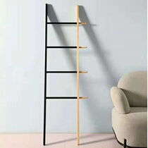 Nordic Solid Wood Ladder Towel Rack Floor-to-ceiling Hole-Free Toilet Storage Rack Bathroom Rack Storage Hanger