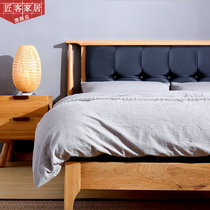 Solid wood PU back 1 5 m 1 8 meters bei ou gentry modern fashion bedroom white oak furniture double bed