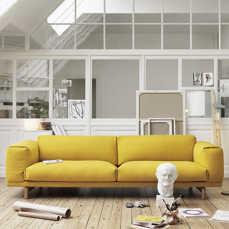 Nordic sofa combination small apartment living room fabric sofa double three designer modern minimalist removable and washable