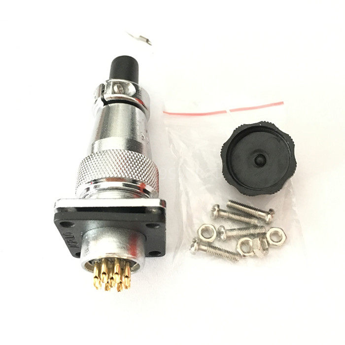 Air plug socket AS16KZ9TQ core copper needle gold plated 16MM-9 core square disc anti-plug air insert