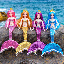 Cartoon Cute Mermaid Princess Doll Children Girls Toys Playing in Water Handmade Dolls Playing House
