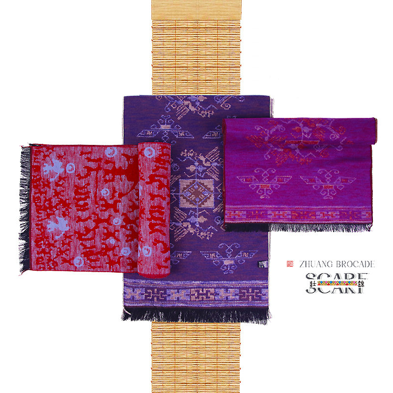 Golden Zhuangjin 2021 Guangxi characteristic ethnic mulberry silk real silk pull down scarf air conditioning room warm cloak women's fashion