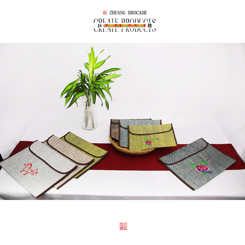 Jin Zhuang Jin 2021 Guangxi Ethnic Style Embroidered Flowers Tablet PC iPad Bag Model Complete Zodiac Style One
