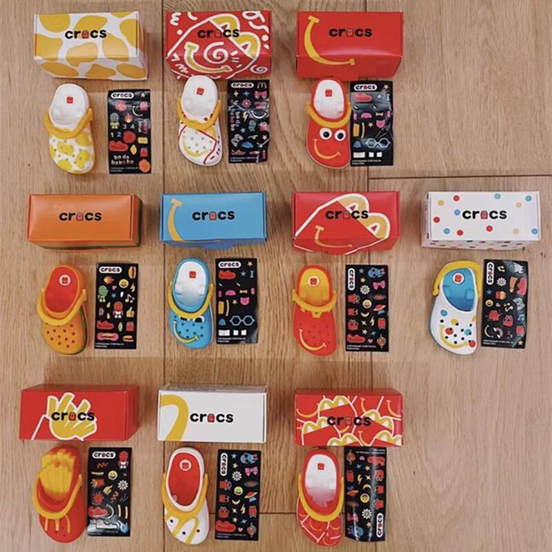  2024 Mcdonald's Crocs Toy Slipper Charms Mini Version Clog Shoe Keychain Pendant