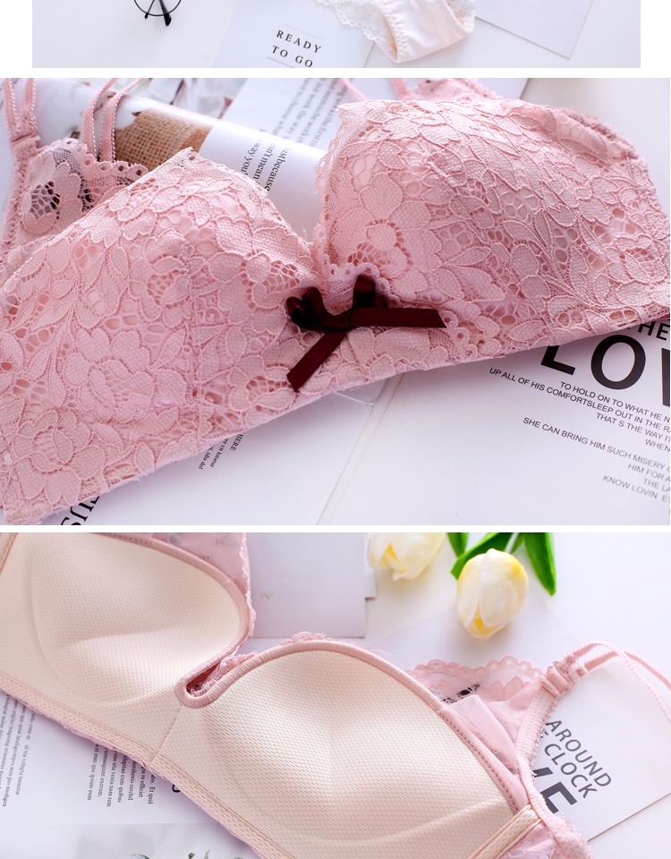 Cô gái áo ngực một nửa ly ren hoa ngọt ngào vai gợi cảm nữ sinh trung học đồ lót ngực nhỏ tụ tập quần lót nữ đẹp