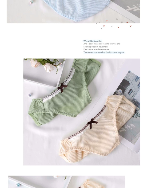 Cô gái dễ thương Đồ lót cotton Nhật Bản thắt lưng thấp túi hip mac màu thoáng khí nhỏ tươi sinh viên tam giác