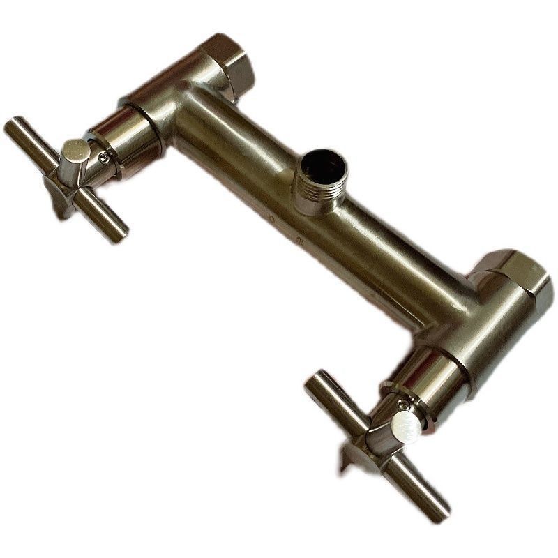 304 Stainless Steel Double-Handle Shower Hot and Cold Faucet Dual-Control Mixing Valve Bathroom Concealed Faucet Shower Set