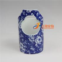 Brother Starling bird food tank food bowl blue and white porcelain ear ceramic bird Cup bird Cup bird Cup bird utensils