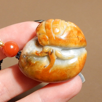 Large Clearance Dialect Hetian Jade Boutique Large Leak Huang Qin Leather Porcelain White Jade Seed Material Qiao Carved Pendant Pendant R8