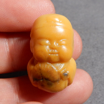 Lose money dialect high-quality Hetian jade wearable grade Tanghe Huangqin white jade seed material make you rich overnight pendant bag hanging w2