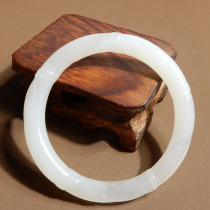 Hot selling dialect brand features Hetian jade boutique Qinghai material mutton fat white jade card 53mm rising steadily bracelet w2