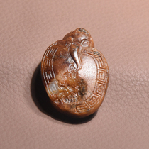 Shocking Dialect Hetian Jade Leaking Lake Baikal Oily Red Yellow Brown Oil Skin White Jade Dragon Turtle Seed Pendant A8