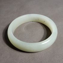 Stunned by dialect Hetian jade boutique delicate and oily with light blue tone 58mm womens bracelet w1