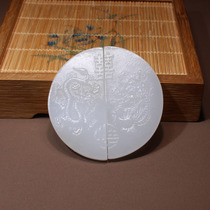 Im crazy about dialect and Tian jade boutique features giant leakage Qinghai old pit material white jade pair of dragon and phoenix brand pendants N3