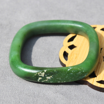Popular dialect brand Hetian Jade Xinjiang Yulong River Jasper seed material with lenticel inner diameter 58mm square bar bracelet O8