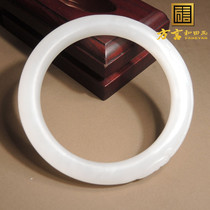 Dialect brand and Tian jade featured wearing grade Qinghai Laopit Mountain stock white jade master craftsmanship lotus bracelet h0