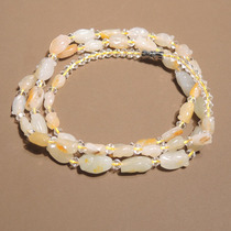 Dialect fine Hetian jade collection grade Xinjiang oily and delicate yellow Qin skin white jade seed material blockbuster necklace h7