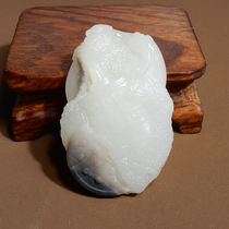 Heavy dialect Hetian jade rare Xinjiang Yutian mutton fat white jade with violet Jinhui heap pendant pendant A5