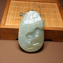 I was stunned by the exquisite dialect and Hetian jade from Xinjiang and the fine final material blue tone sugar enlightenment pendant pendant N3