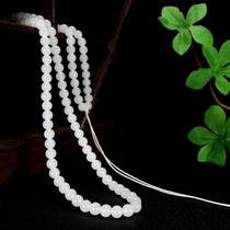 Hetian jade boutique old pit Qinghai white jade 6mm 108 pieces men and women necklace multi-circle bracelet w2