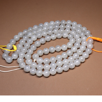 Hot dialect Hetian jade Xinjiang delicate and warm blue and white jade dot ink seed material 8mm necklace multi-ring bracelet O2