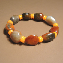 The dialect quality Hetian jade red Qin oily skin oily and delicate white jade Russian seed material random rough stone bracelet h7