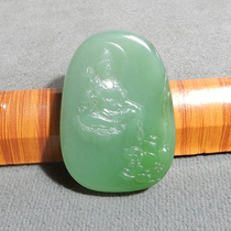 Dialect brand Hetian jade boutique Russian old pit material pink and green jasper two-color Pudu sentient beings pendant pendant R9