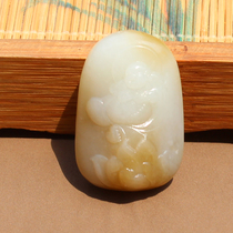 Shocking Dialect Brand Hetian Jade Features Xinjiang Qiemo Sugar White Jade Maitreya Laughing Buddha Pendant N