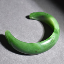 Damn Dialect Hetian Jade Wearable Grade Russian Jasper Spinach Green Open Hand Sign with Prosperity Every Year Bracelet R1