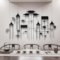 New Chinese Metal Genguan Villa House Landscape Painting Soft Decorative Wall Decoration Wall-mounted Hotel Art Wall Decoration Handicraft