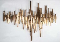 Retro nostalgic wrought iron mountain shadow wall hanging decoration restaurant hotel lobby wall decoration living room soft decoration background wall