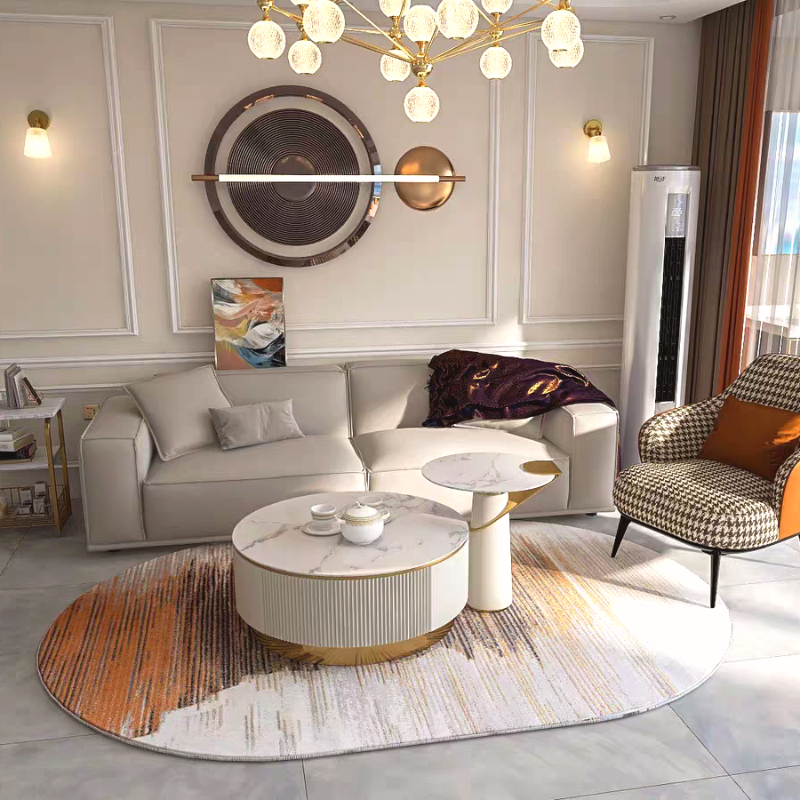 TipToe Mist Island Clear Wine (Light Lavish Level) Carpet Living Room Bedroom Superior Light Lavish Minimalist Oval Mat