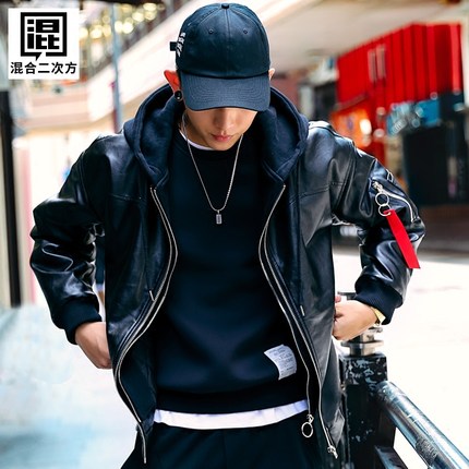 皮衣男棉衣夹棉加厚冬季新款韩版修身潮流机车潮牌棉服男外套棉袄