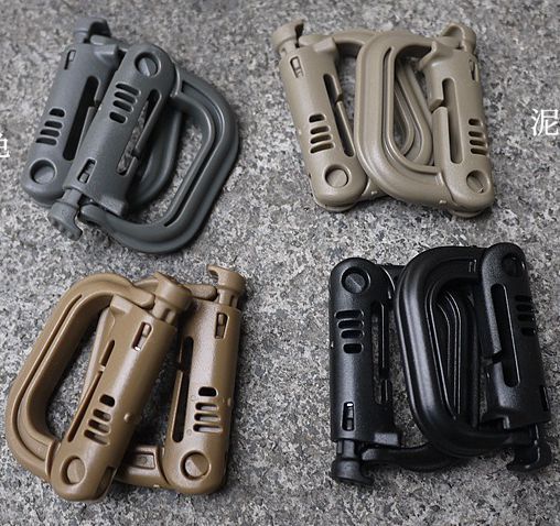 D-shaped plastic steel quick-hanging buckle safety buckle auxiliary press-type military fan tactical mountaineering buckle backpack hook