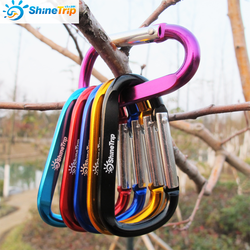 Outdoor camping multi-function aluminum alloy hanging buckle climbing fast hanging safety buckle No. 7 D type backpack key quick hanging