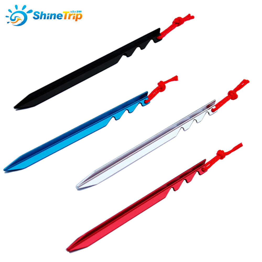 Outdoor aluminum alloy triangular nail multi-tooth adjustable Ding tent pile Camping canopy accessories with wind rope