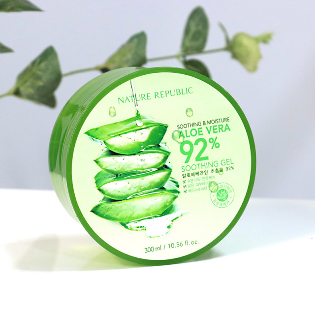 Korea Nature Paradise Aloe Vera Gel Nature Republic Hydrating and Moisturizing After-sun Repair Mask ສໍາລັບການກໍາຈັດສິວສໍາລັບແມ່ຍິງ