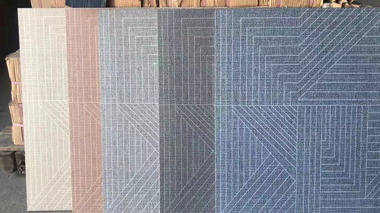 Linen textured imitation ancient brick interior floor tiles 600 minimalist modern tile Living room Bedroom Floor Brick Carpet Pattern