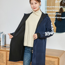 Plus velvet thickened adult gown waterproof jacket autumn and winter down jacket anti-dirty can be worn outside fashion coat kitchen apron