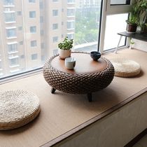 Rattam-style tatami-tatami floating ween tea table minimalist modern wating window table Zen-style Grass Weave Ben