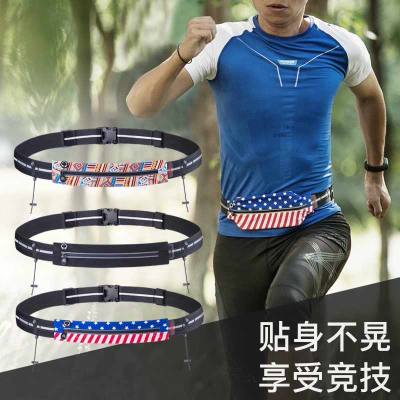 Chạy ngoài trời thể thao vô hình túi marathon cạnh tranh số vải đai không thấm nước đàn hồi túi điện thoại di động - Túi