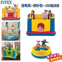 Childrens jumping bed small thickened inflatable toy pool baby ocean ball pool home game castle indoor trampoline
