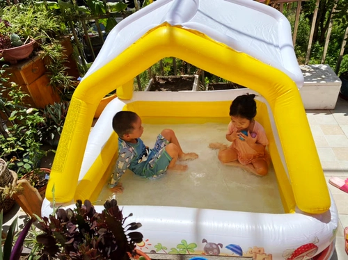 Intex, квадратный бассейн, детский надувной замок, солнцезащитный крем, средство для принятия ванны, игрушка, увеличенная толщина