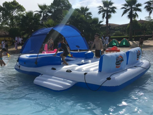 Подлинные крупномасштабные водные единороги для взрослых надувные плавающие островные повседневные дрифты 6-8 человек тень плавучий кровать