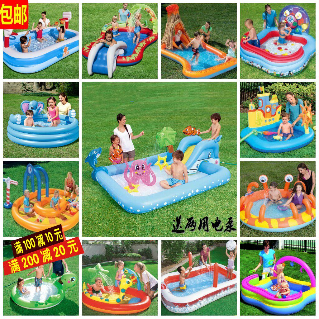 Thickened Water Spray Fox Giraffe Swimming Pool Toddler Swimming Pool Toddler Crawl Pool Unicorn With Slide Ladder Inflatable Play Pool