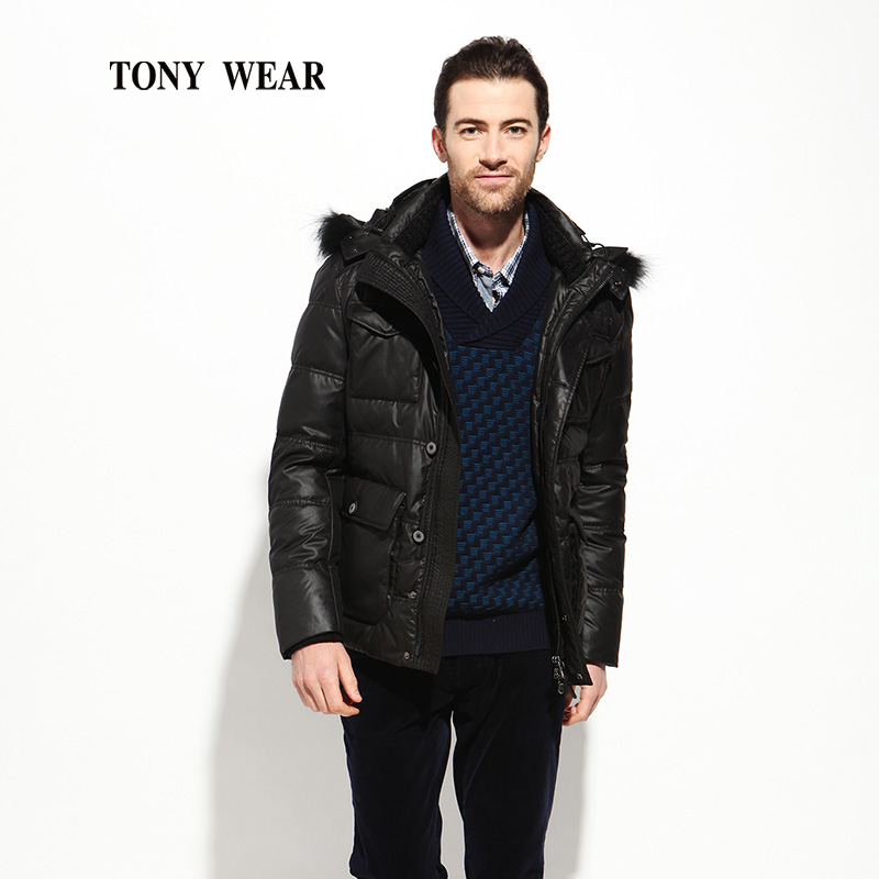 TONY WEAR 汤尼威尔 可脱卸帽带毛领 中老年男士羽绒服 天猫优惠券折后￥289包邮（￥389-100）2色可选